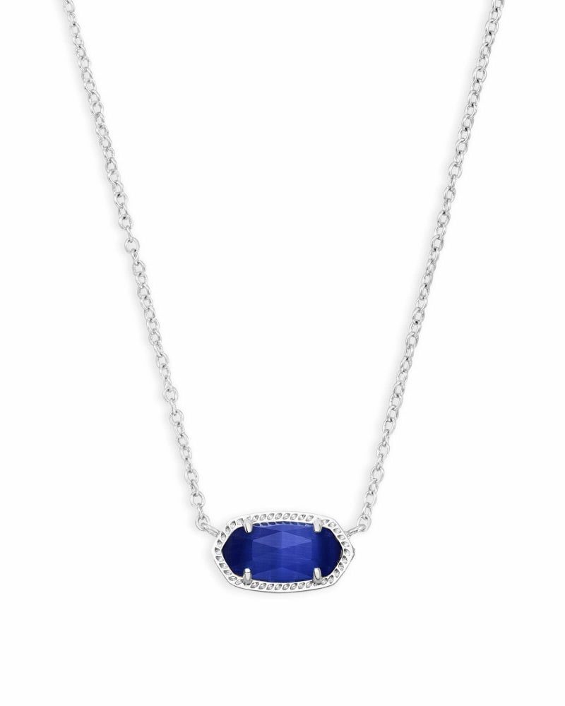 Elisa Glass Necklace Jewelry Kendra Scott Silver Cobalt Cat's Eye  