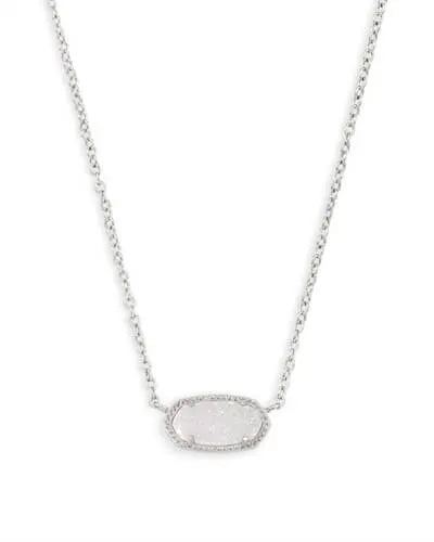 Elisa Drusy Necklace Jewelry Kendra Scott Silver Iridescent Drusy  