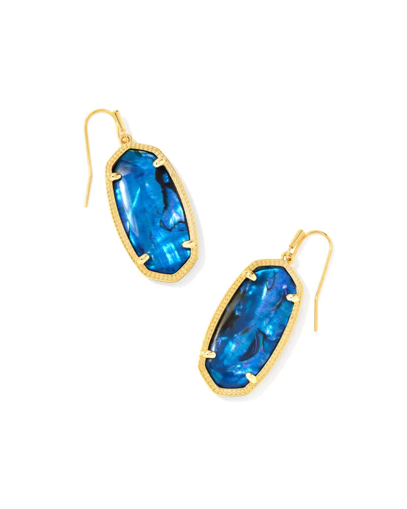 Elle Earring Jewelry Kendra Scott Gold Navy Abalone  