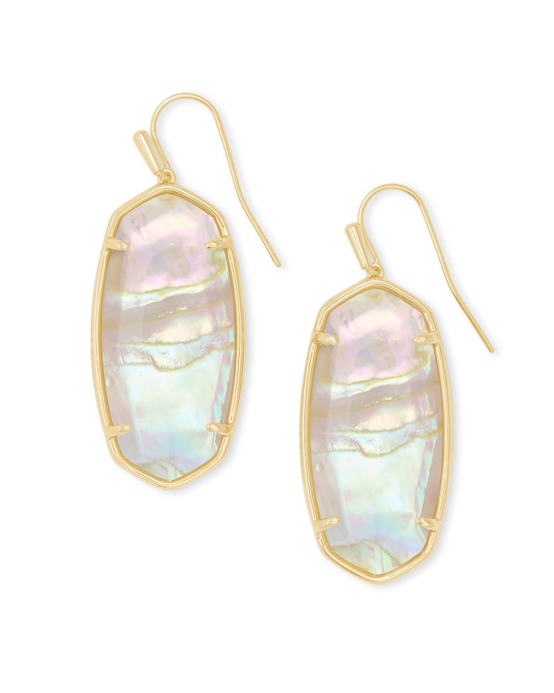 Elle Faceted Earring Jewelry Kendra Scott Gold Iridescent Abalone  