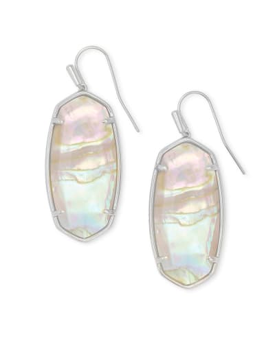 Elle Faceted Earring Jewelry Kendra Scott Silver Iridescent Abalone  