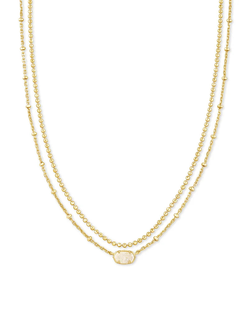 Emilie Multi Strand Necklace Jewelry Kendra Scott Gold Iridescent Drusy  