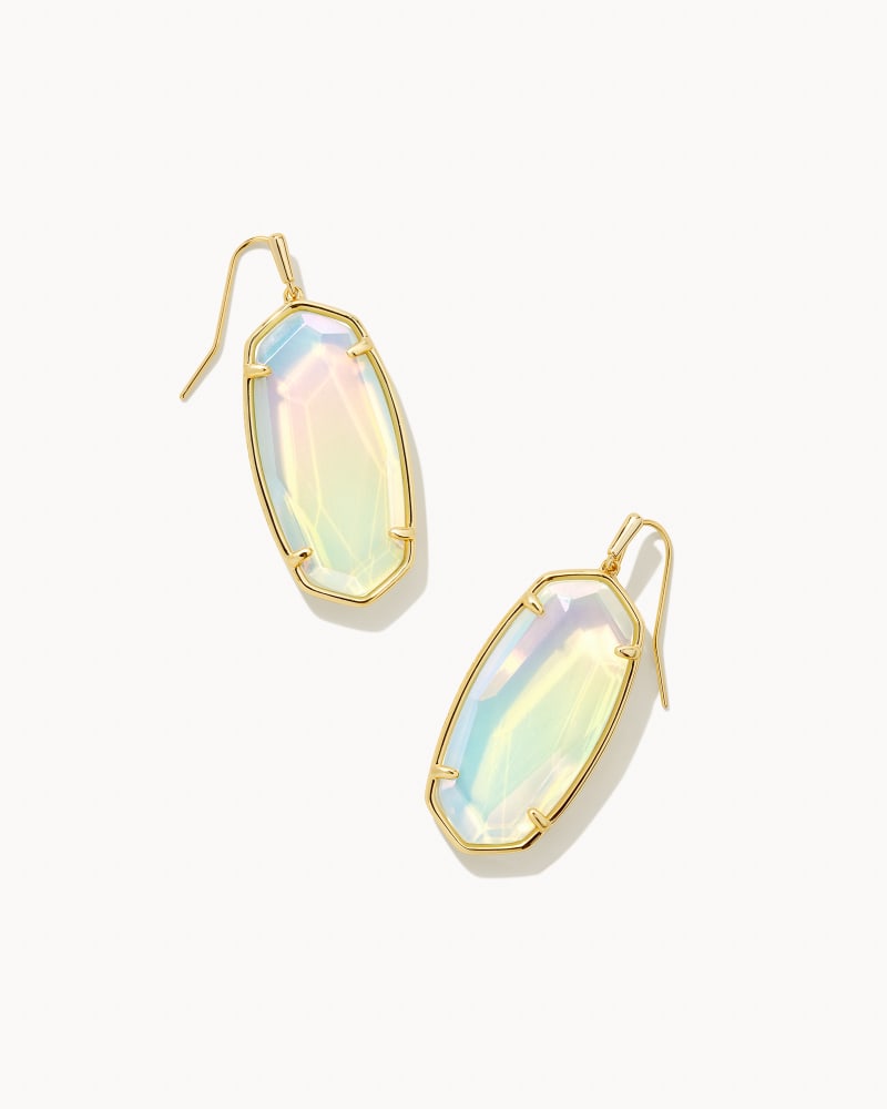 Elle Faceted Earring Jewelry Kendra Scott Gold Iridescent Opal  