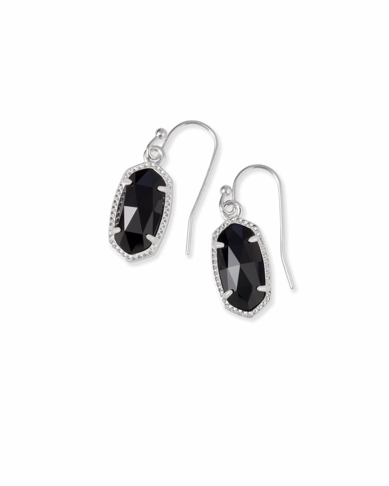 Lee Glass Earring Jewelry Kendra Scott Silver Black Opaque Glass  