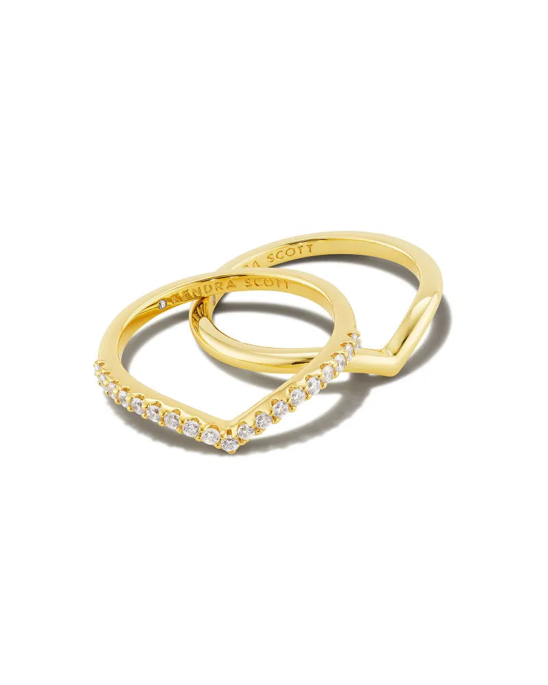 Wishbone Ring Set Jewelry Kendra Scott Gold Crystal 6 